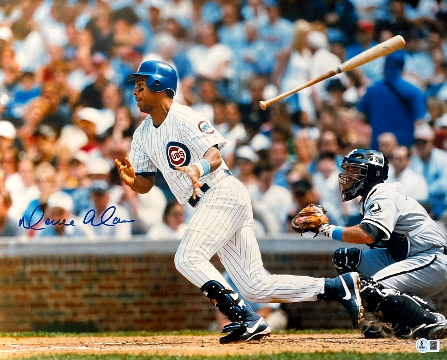 Moises Alou Signed Chicago Cubs 16x20 Photo Beckett Witness BAS COA #1 Bat Flip0