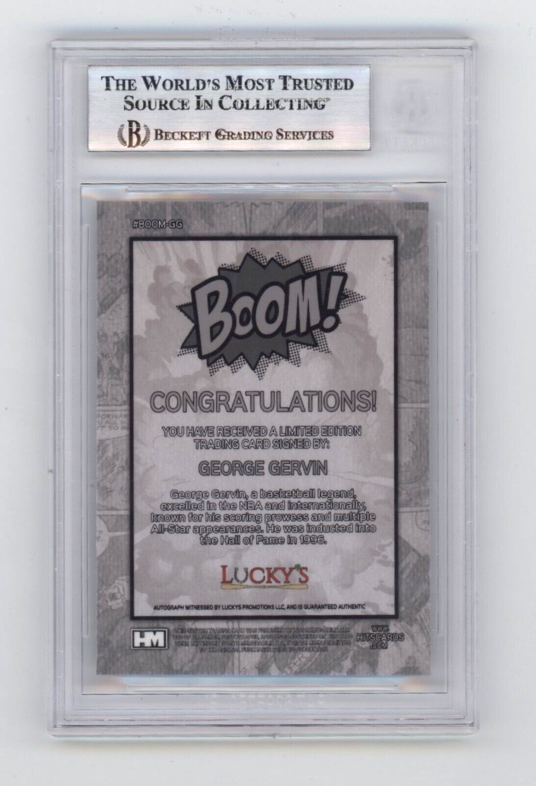 George Gervin 2024 Hits Memorabilia BOOM Silver Signed BGS BAS Auto Spurs1