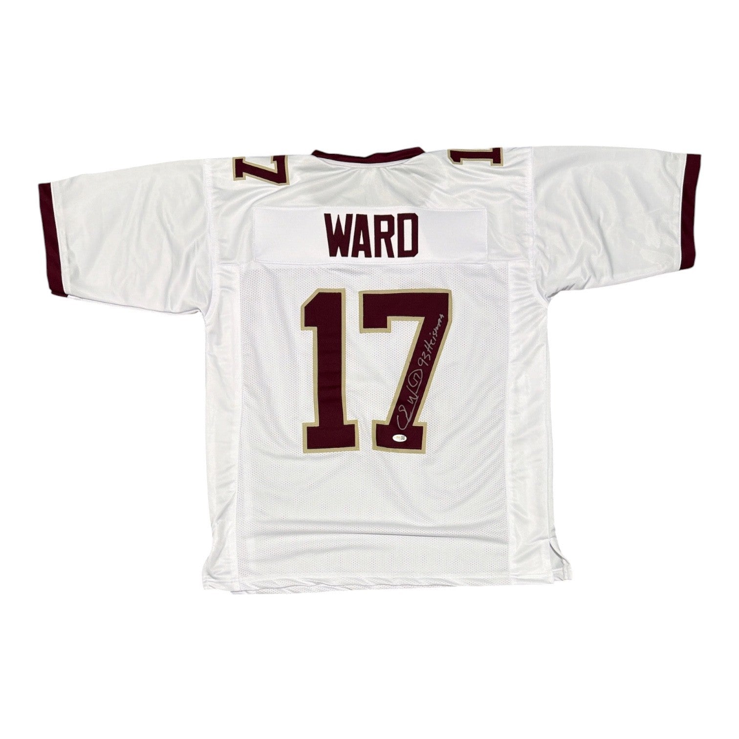 Charlie Ward Signed Florida State Custom Jersey w/ 93 Heisman JSA Witness COA0