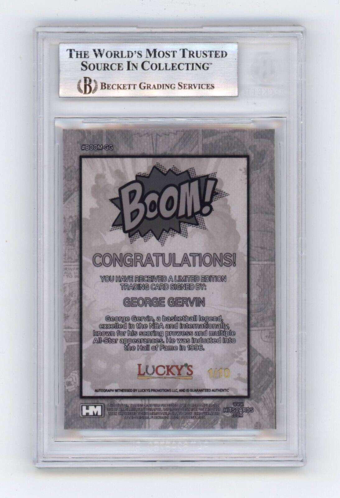 George Gervin 2024 Hits Memorabilia BOOM Gold #/10 Signed BGS BAS Auto Spurs1