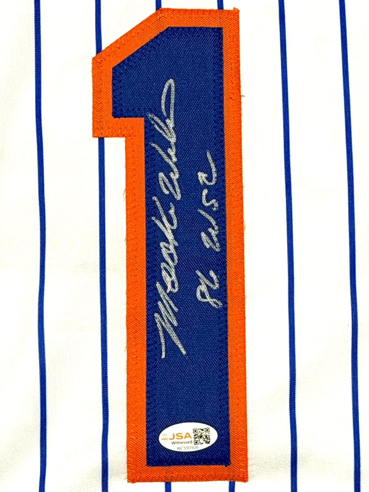 Mookie Wilson Signed New York Mets Custom Jersey w/ 86 WSC JSA Witness COA1