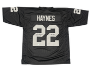 Mike Haynes Signed Raiders Custom Jersey w/ HOF 97 Beckett Witness BAS COA0