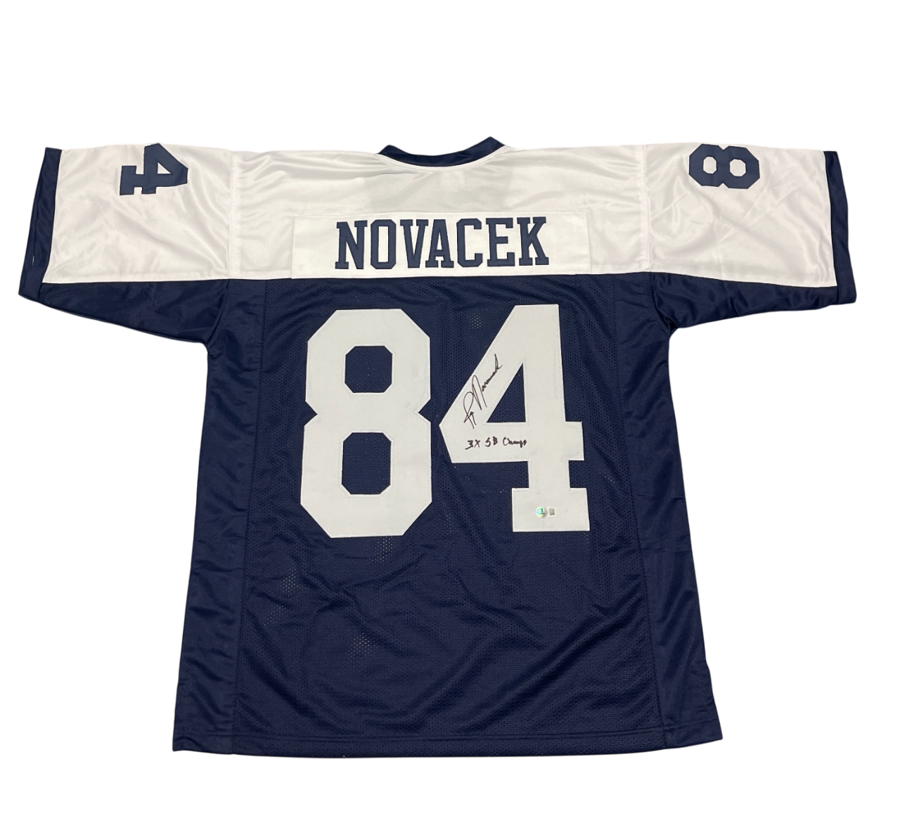 Jay Novacek Signed Dallas Cowboys Custom Jersey w/ 3 SB Champs Beckett W BAS COA0