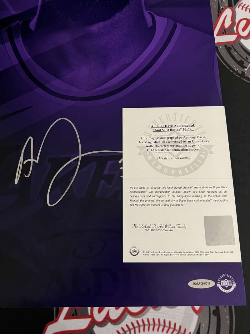 Anthony Davis Signed 20x24 Photo And So It Begins Upper Deck UDA COA Lakers2