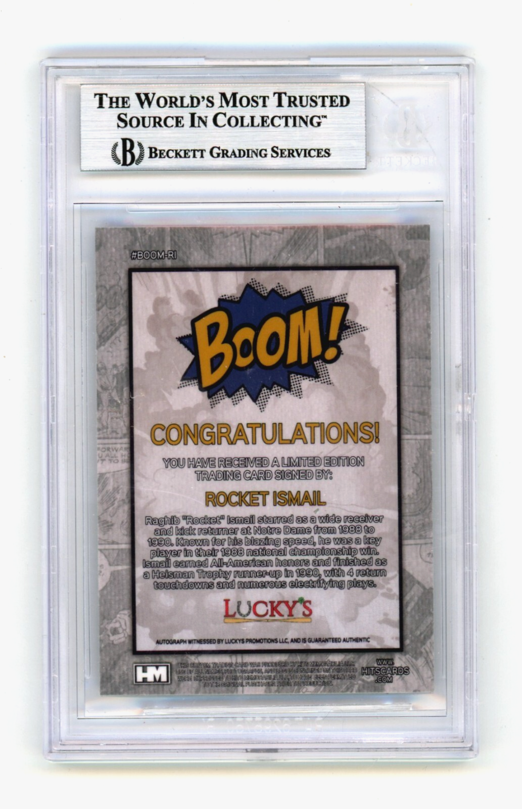 Rocket Ismail 2024 Hits Memorabilia BOOM Silver Signed BGS BAS Auto Notre Dame1