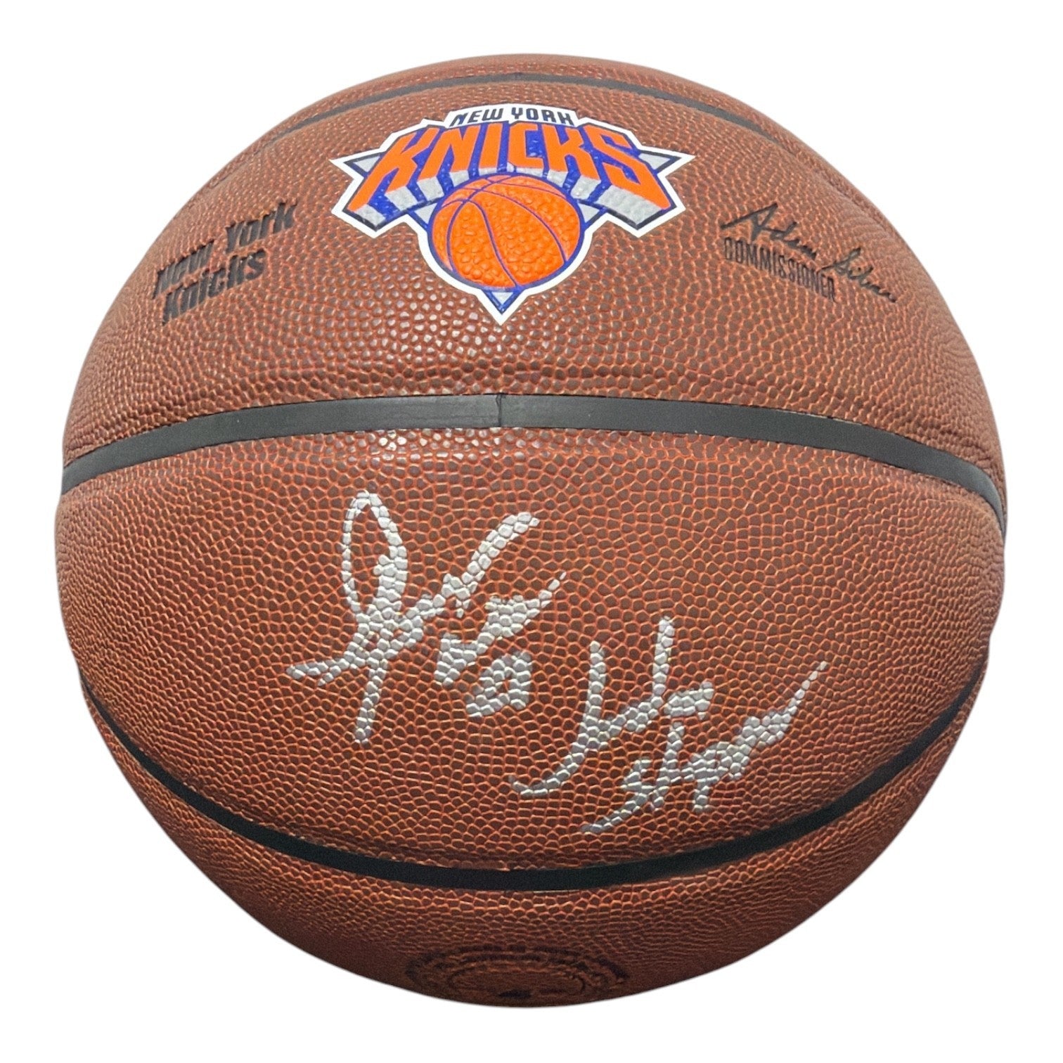 Gerald Wilkins Signed Autographed Knicks Basketball w/ Jordan Stopper JSA W COA0
