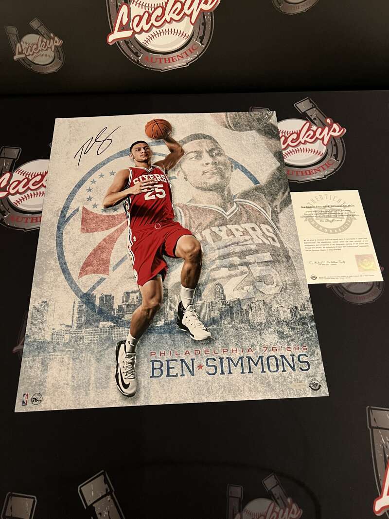 Ben Simmons Signed 16x20 Photo All Systems Go Upper Deck UDA COA 76ers3