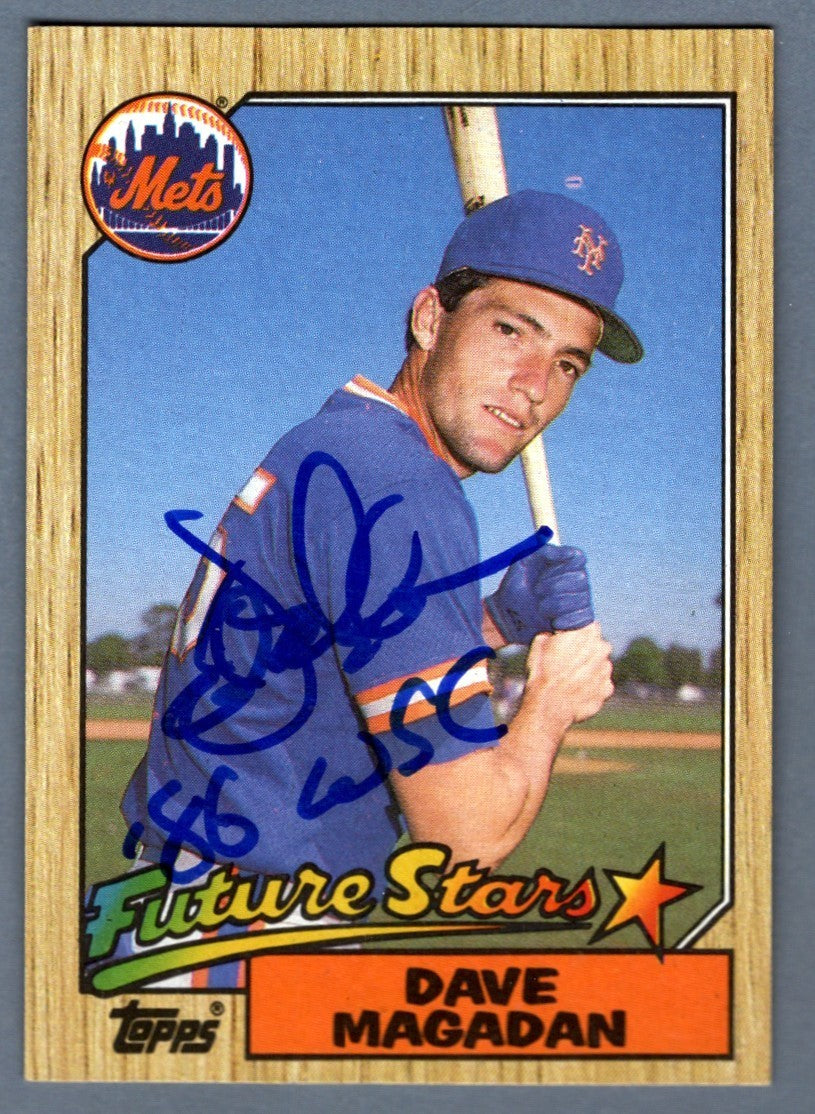 Dave Magadan Signed 1987 Topps #512 Rookie RC w/ 86 WSC LSCM COA0