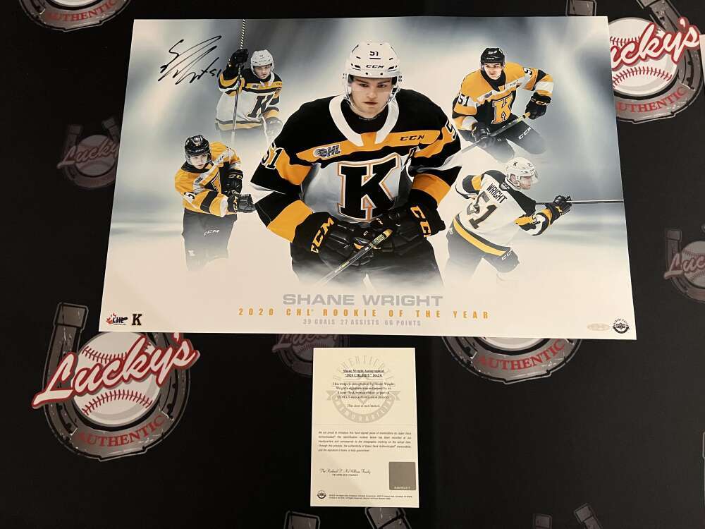 Shane Wright Signed Auto 16x24 Photo 2020 CHL ROY Upper Deck UDA COA QTY Kraken4