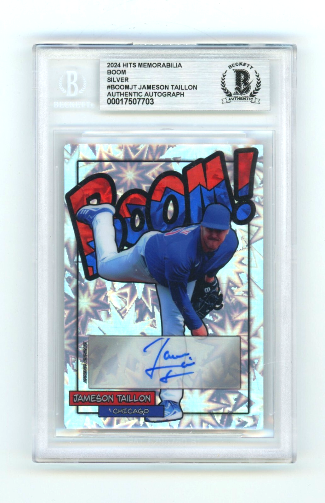 Jameson Taillon 2024 Hits Memorabilia BOOM Silver Signed BGS BAS Auto Chicago0