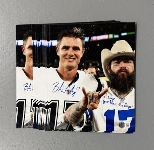 Brandon Aubrey Signed 8x10 Photo I Love You Post + LE #/17 Beckett BAS COA2