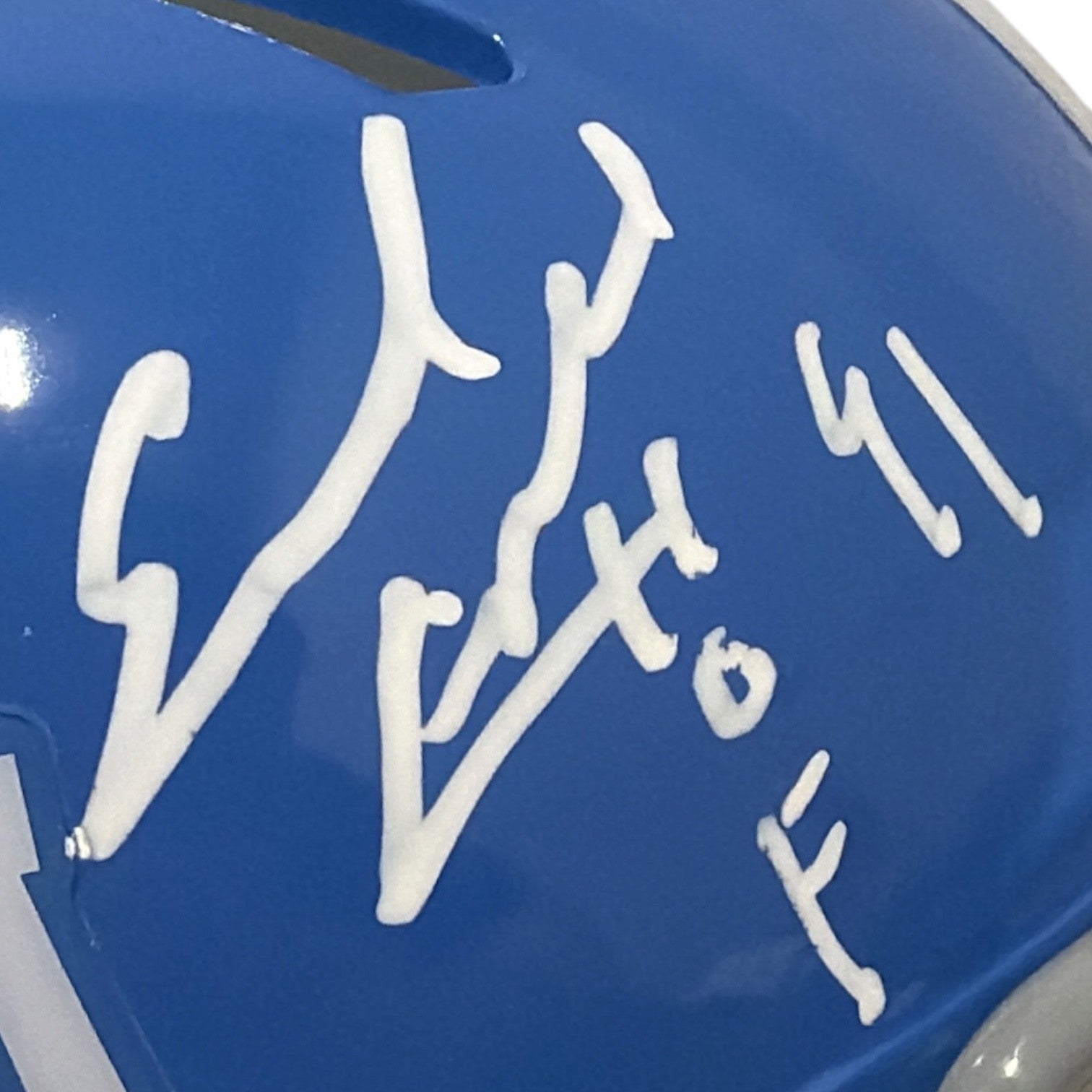 Earl Campbell Signed Houston Oilers Blue TB Mini Helmet w HOF 91 JSA Witness COA1