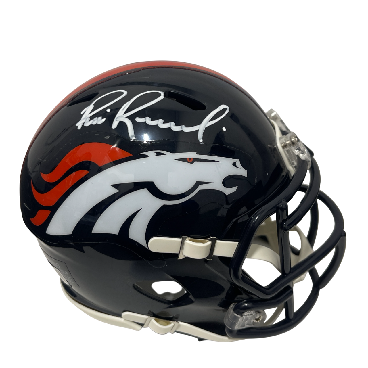 Bill Romanowski Signed Broncos Speed Mini Helmet Beckett Witness BAS COA0