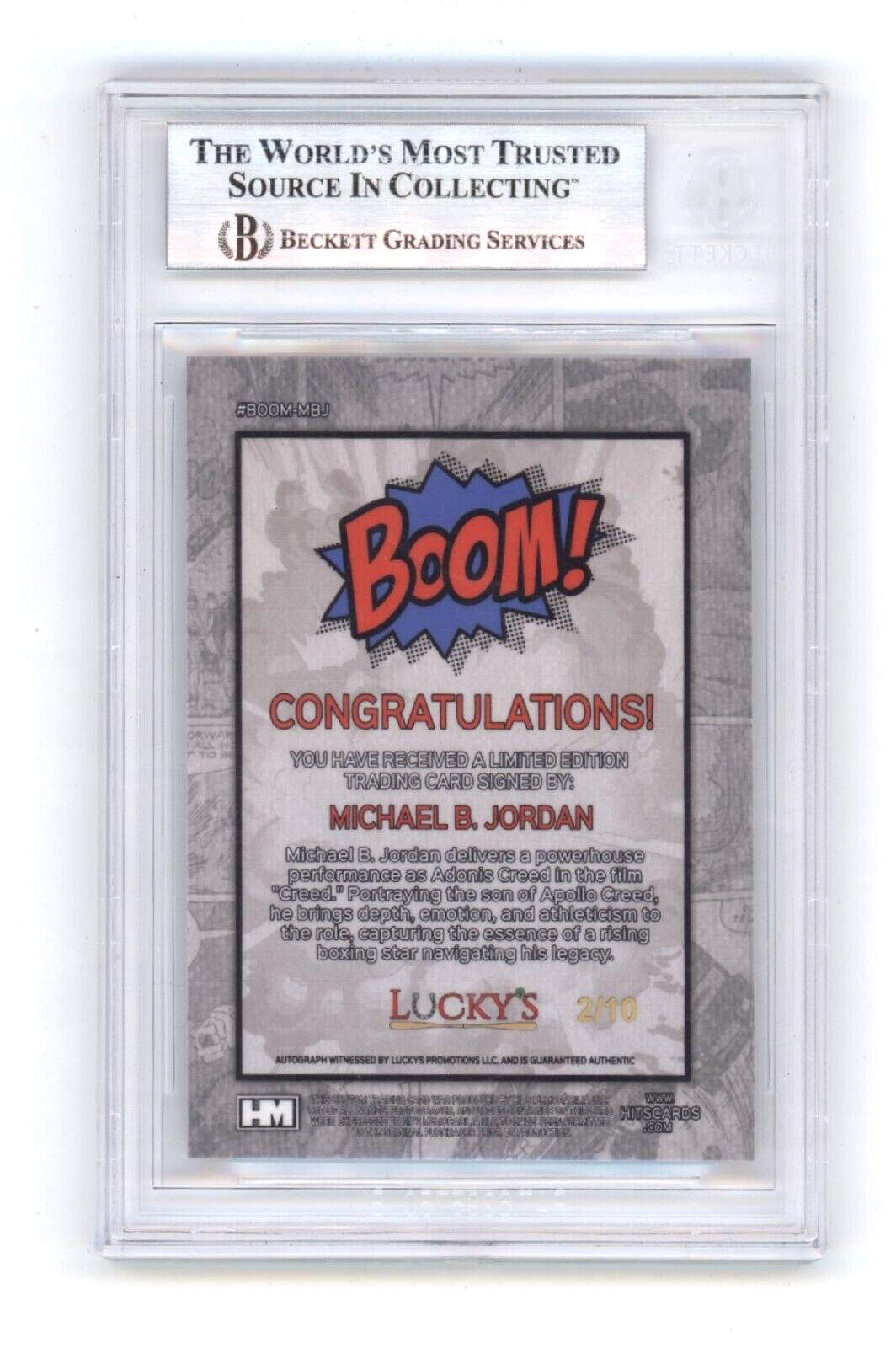 Michael B. Jordan 2024 Hits Memorabilia BOOM Silver #/10 Signed BGS BAS Auto1