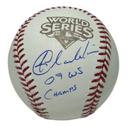 Joba Chamberlain Signed 2009 World Series Baseball w/ 09 WS Champs JSA Wit COA0