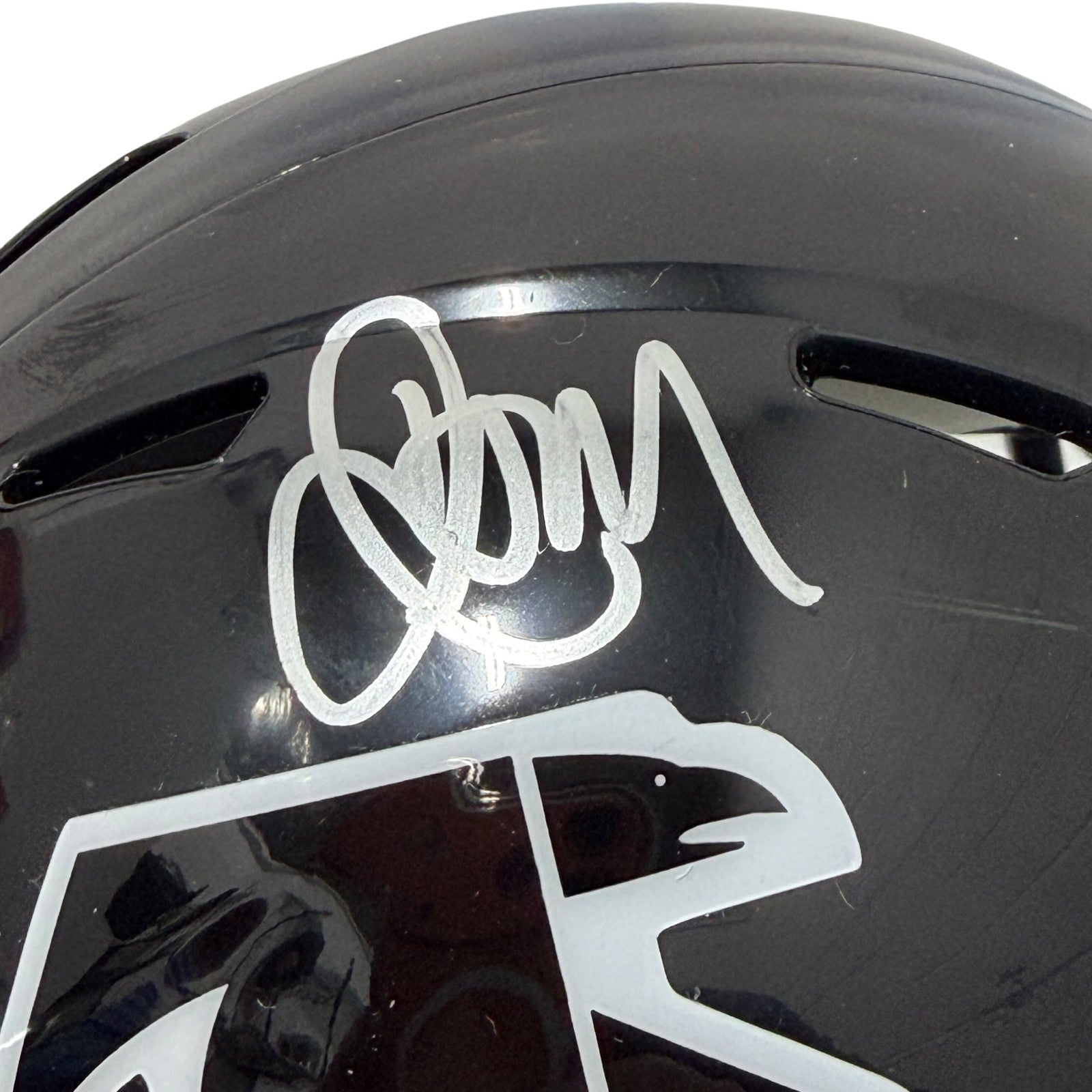 Jamal Anderson Signed Atlanta Falcons TB 90-02 Mini Helmet JSA Witness COA1