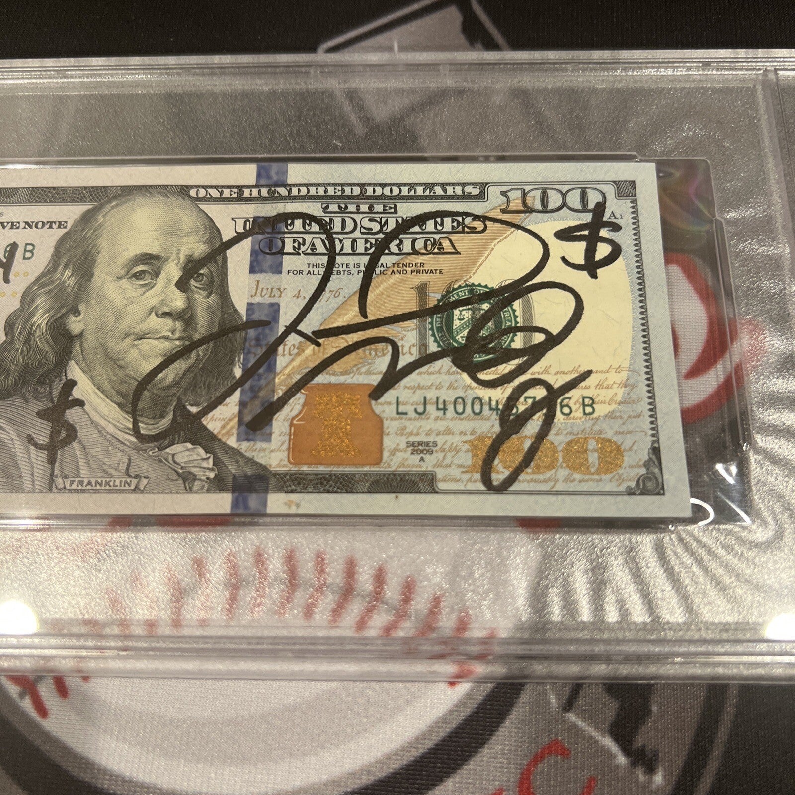 Floyd Mayweather Jr. Signed $100 Bill US Currency x4 Inscription PSA Auth Auto E2