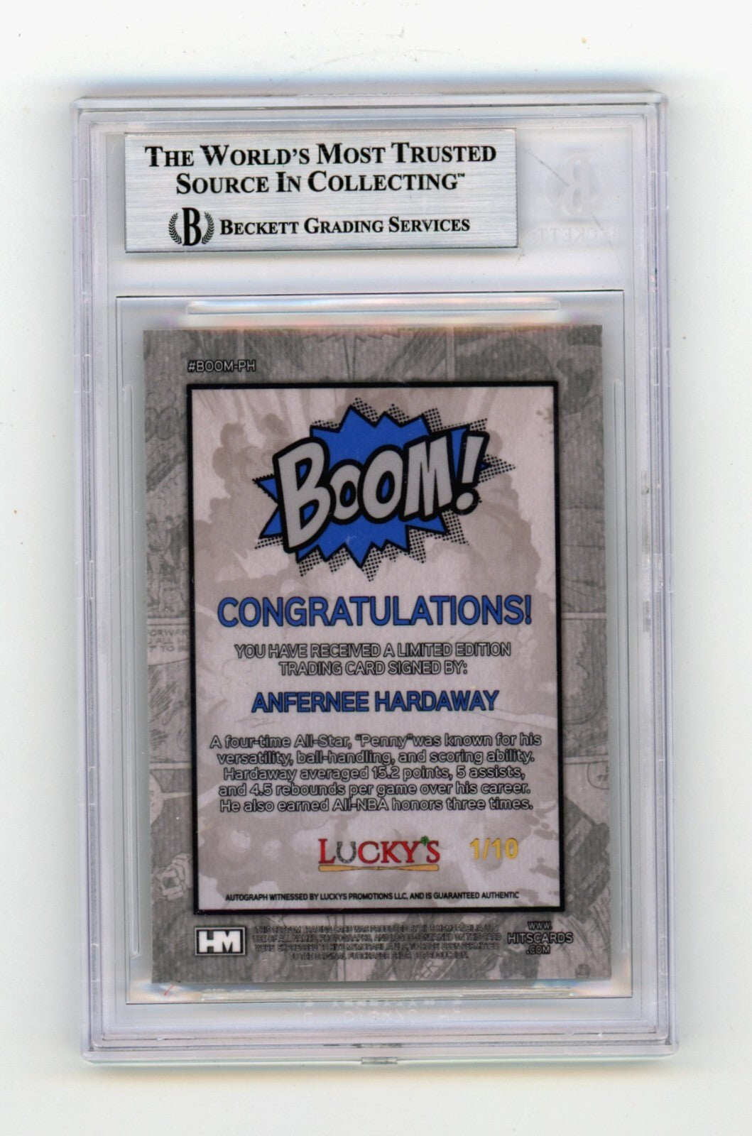 Anfernee Hardaway 2024 Hits Memorabilia BOOM Gold JSY # 1/10 Signed BGS BAS Auto1