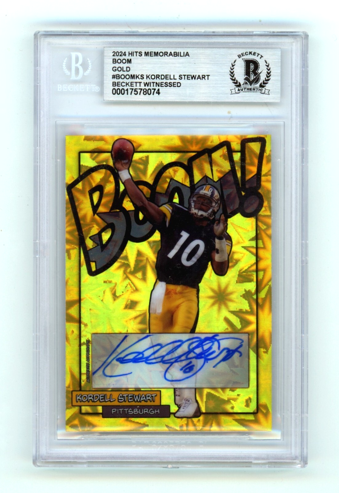 Kordell Stewart 2024 Hits Memorabilia BOOM Gold JSY # 10/10 Signed BGS BAS Auto0