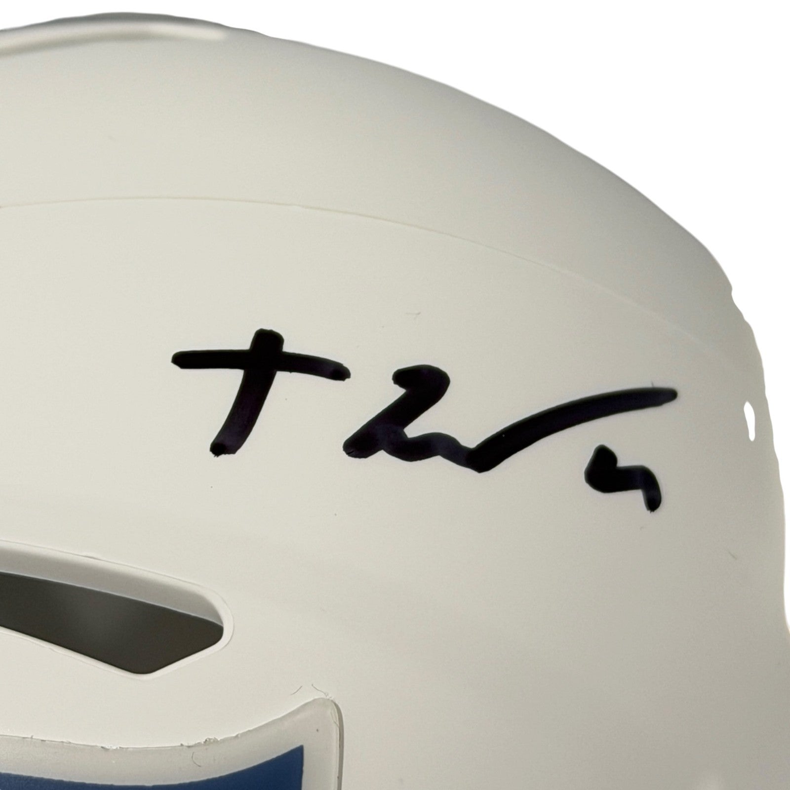 TreVeyon Henderson Signed New England Patriots Rivalries Mini Helmet JSA W COA1