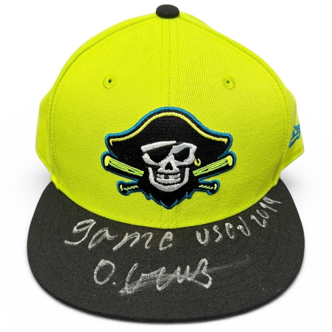 O'Neil Cruz Signed Game Used 2019 Bradenton Hat ONYX COA Pittsburgh Pirates0