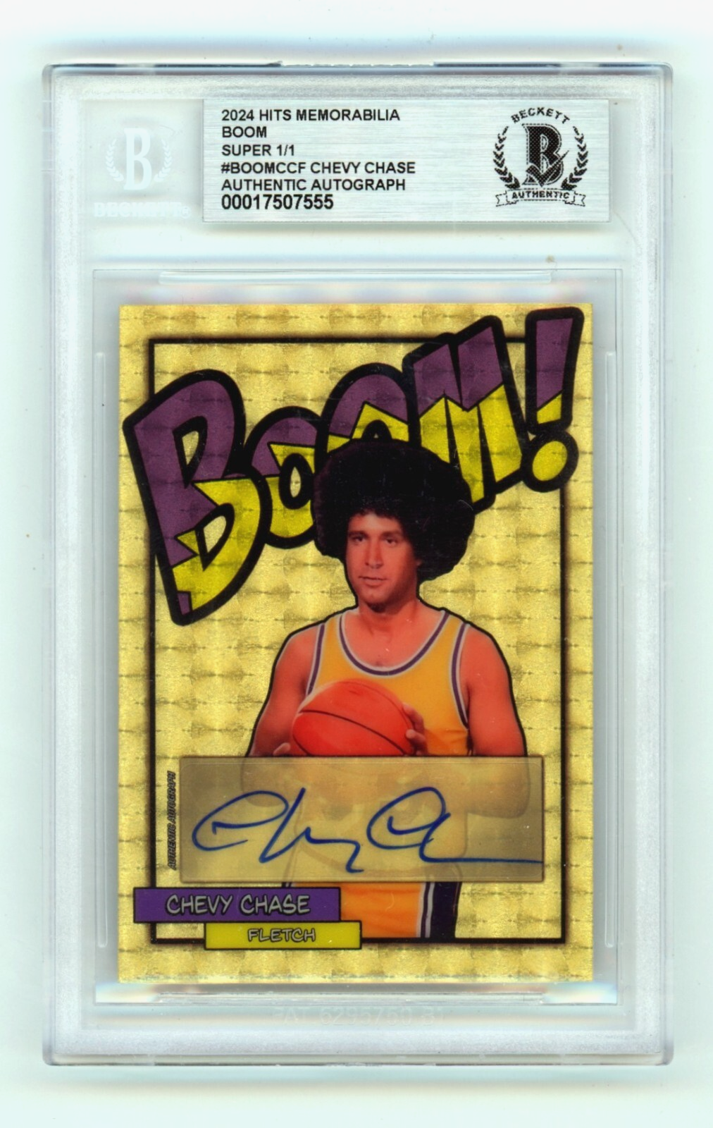 Chevy Chase Fletch 2024 Hits Memorabilia BOOM Super 1/1 Signed BGS BAS Auto0