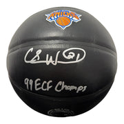 Charlie Ward Signed Black Knicks Wilson NBA Basketball w 99 ECF Champs JSA W COA0