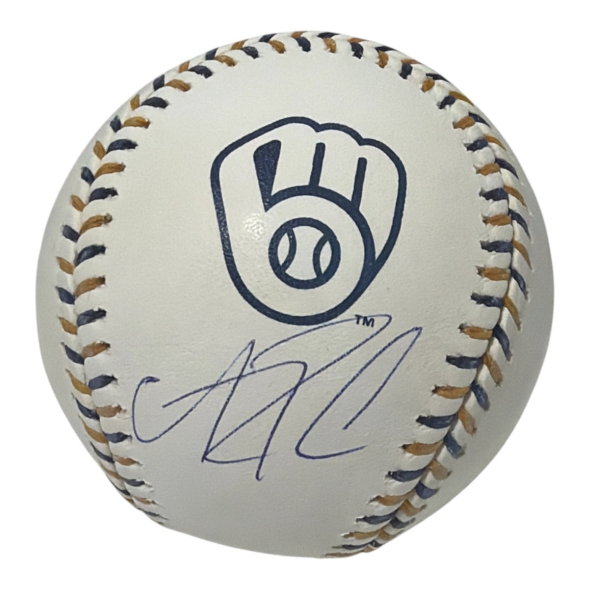 Andrew Fischer Signed Milwaukee Brewers Logo Baseball JSA Witness COA0