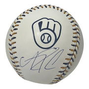 Andrew Fischer Signed Milwaukee Brewers Logo Baseball JSA Witness COA0