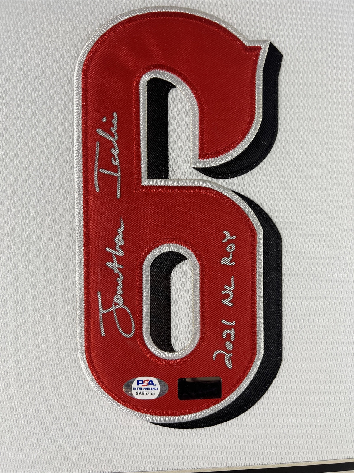 Jonathan India Signed Framed White Custom Jersey w/ 2021 NL ROY PSA COA1