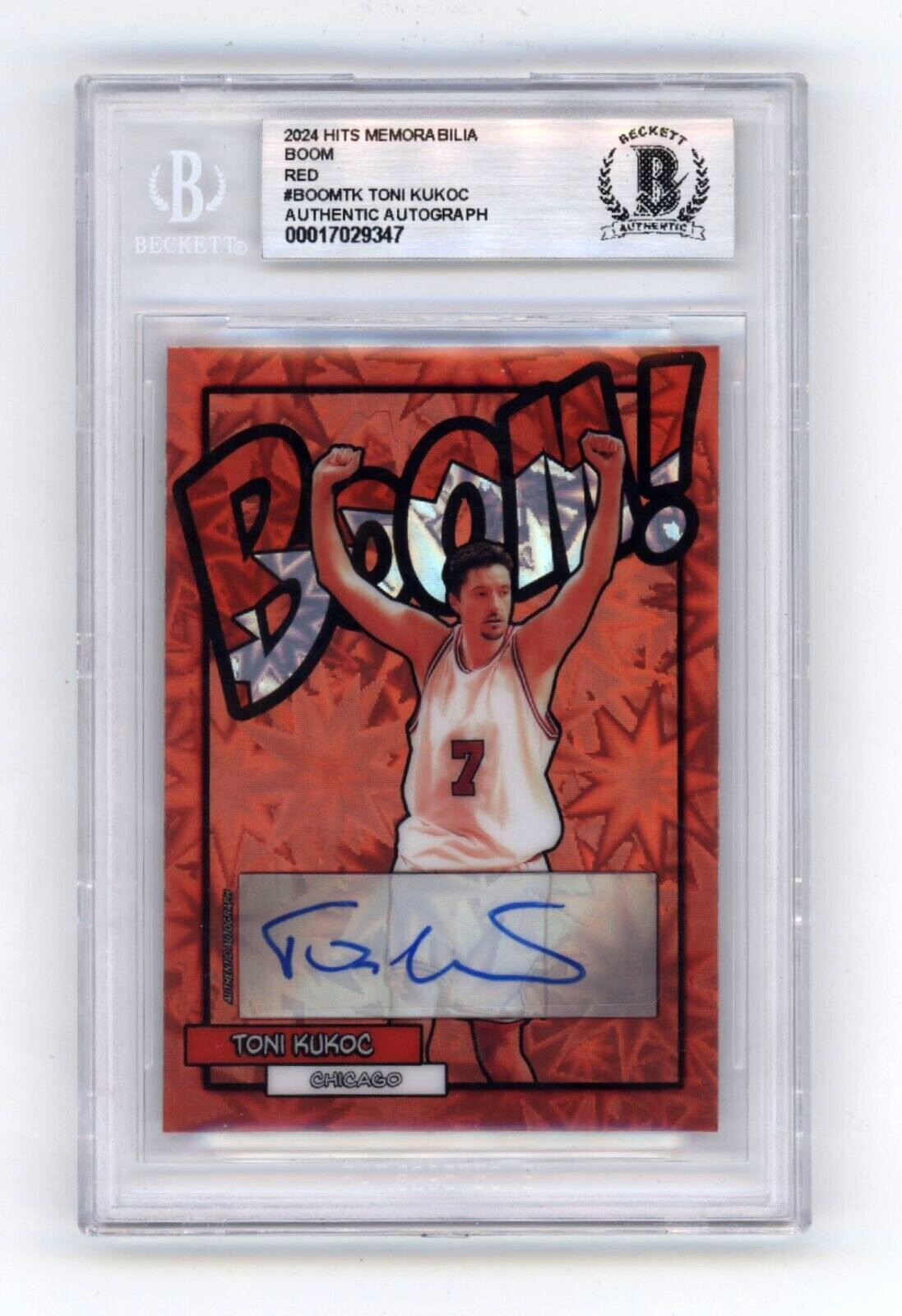 Toni Kukoc 2024 Hits Memorabilia BOOM Red Jersey # 7/7 Signed BGS BAS Auto0