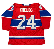 Chris Chelios Signed Canadiens Custom Jersey w/ 3x Ins Beckett Witness BAS COA0