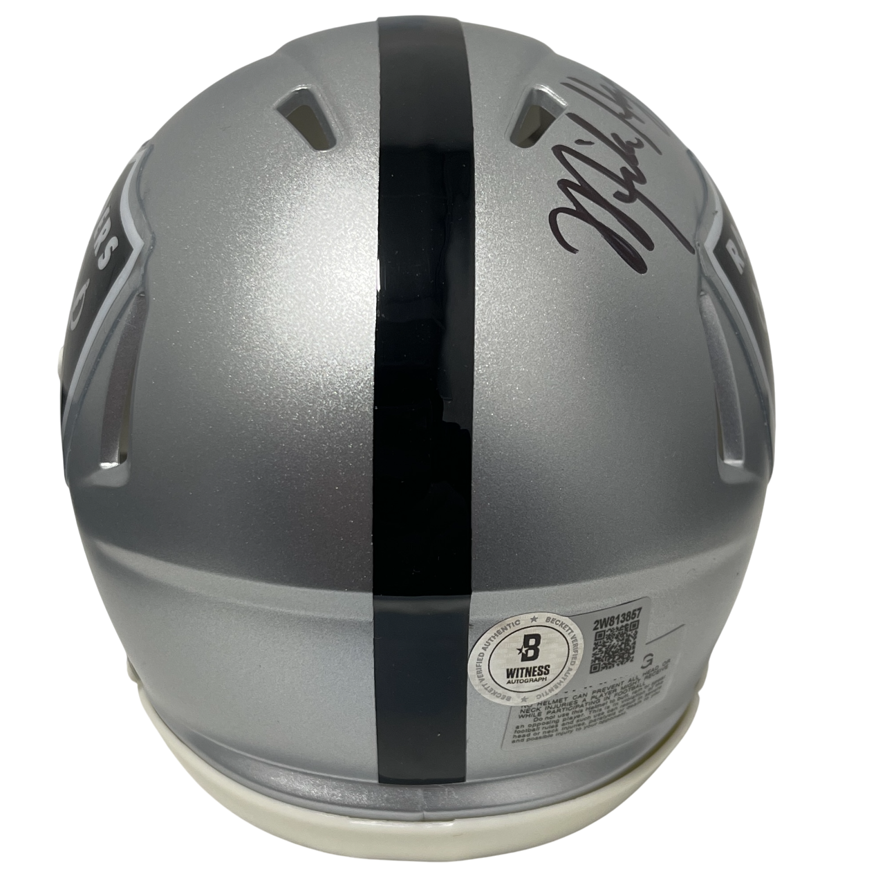Mike Haynes Signed Raiders Speed Mini Helmet w/ HOF 97 Beckett Witness BAS COA2
