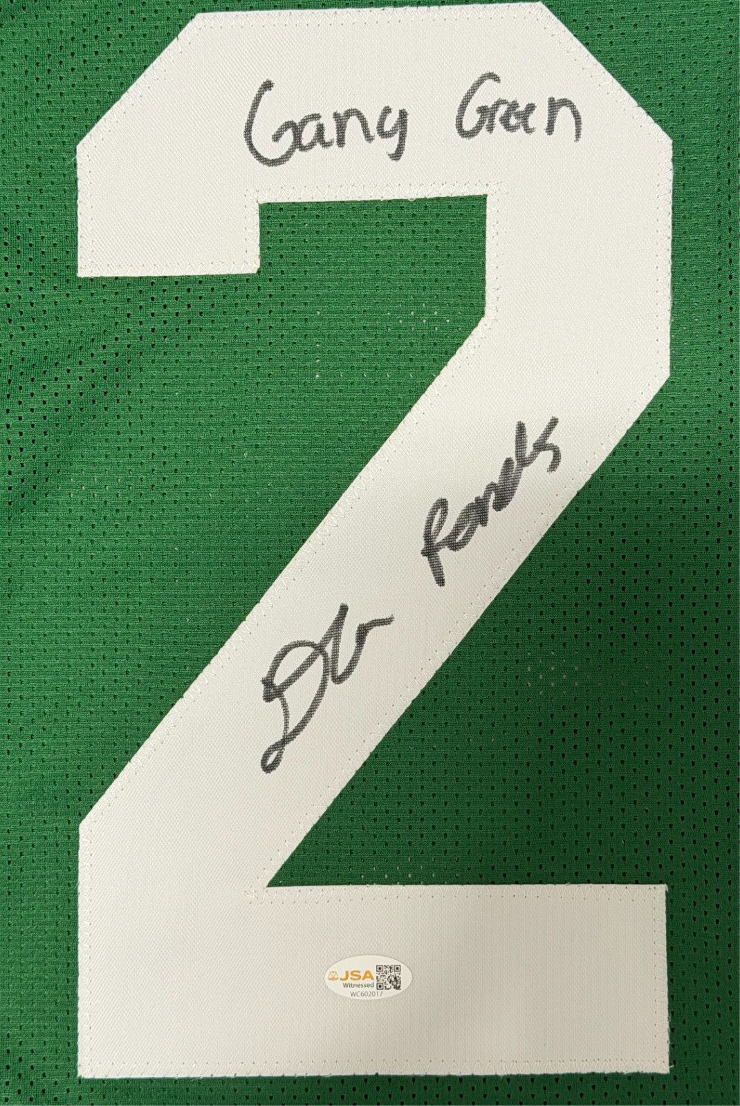 D'Angelo Ponds Signed New York Jets Custom w/ Gang Green Jersey JSA Witness COA1