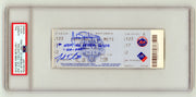 Johan Santana Josh Thole Signed Mets 1st No-Hitter Ticket w/ 2 Insc. PSA 10 Auto0