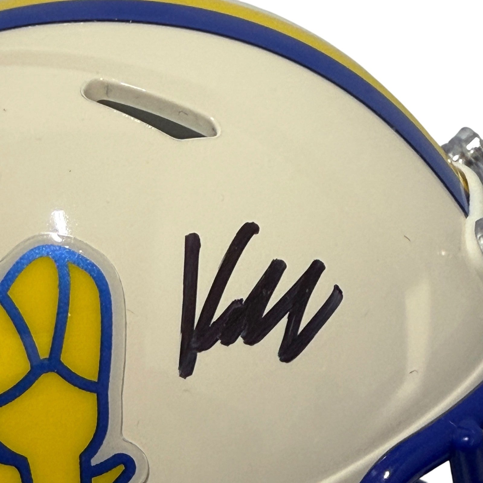Kyren Williams Signed Los Angles Rams Retro Mini Helmet JSA Witness COA1