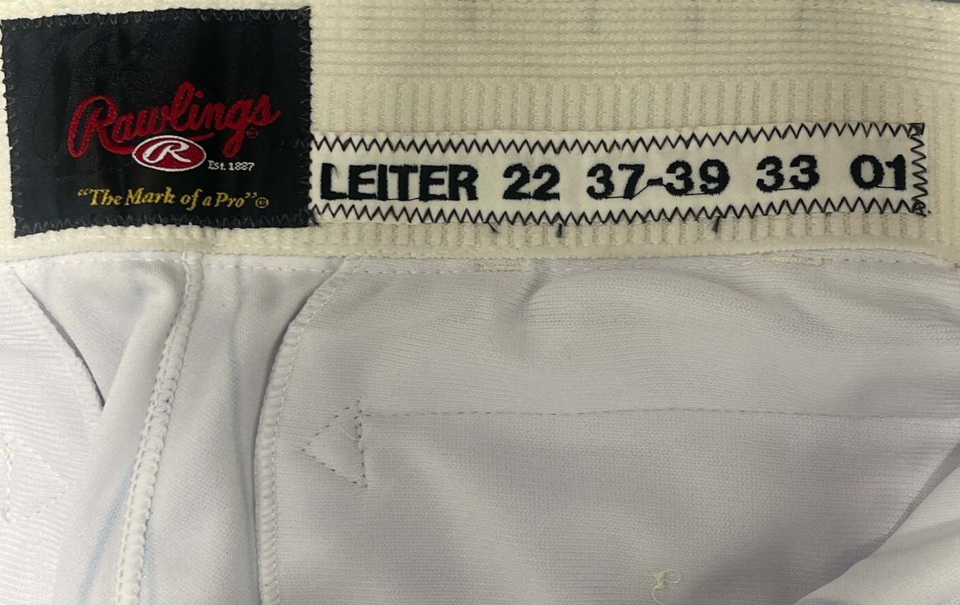 Al Leiter UNSIGNED 2001 New York Mets Game Used White Pinstripe Baseball Pants2