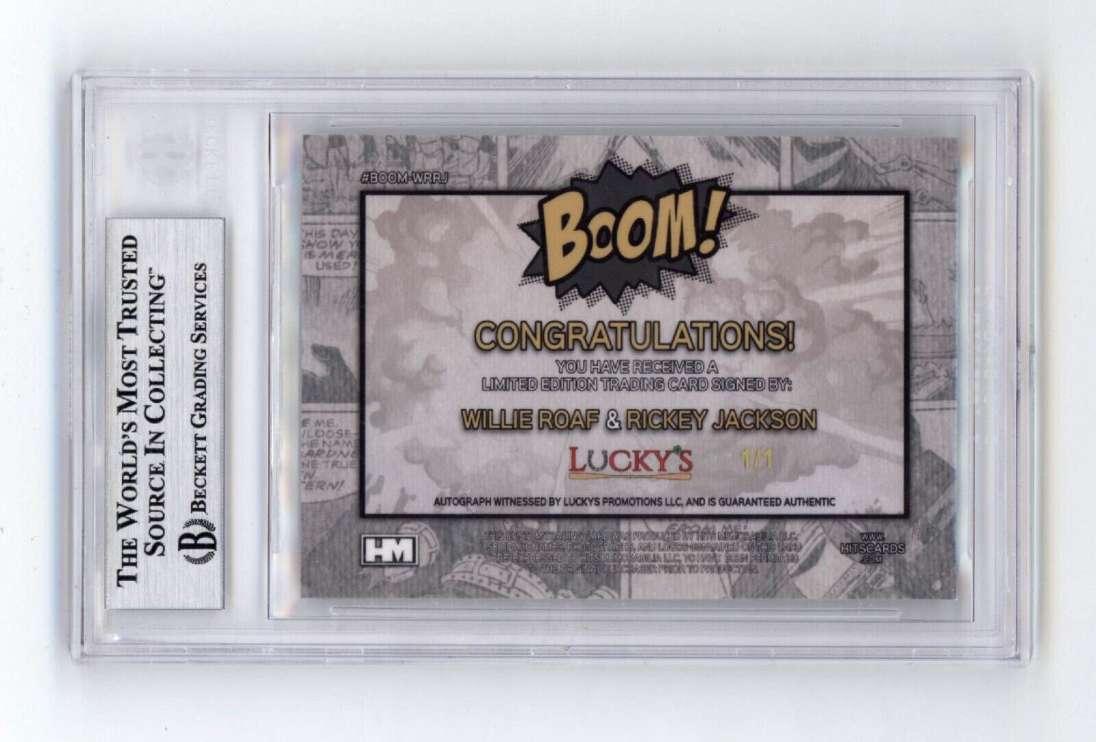 Willie Roaf & Rickey Jackson 2024 Hits BOOM Super #1/1 Dual Signed BGS BAS Auto1