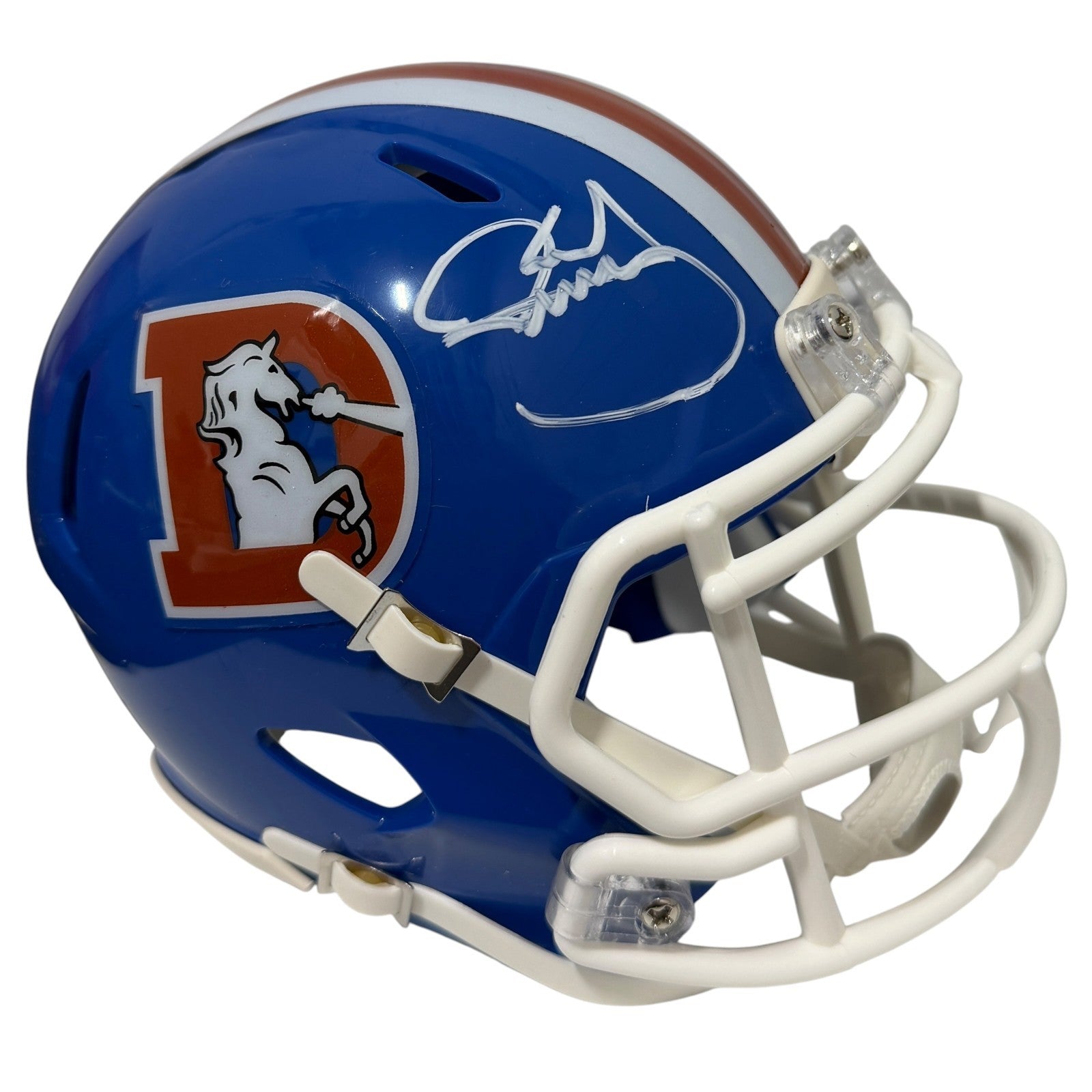 Karl Mecklenburg Signed Denver Broncos TB Mini Helmet JSA Witness COA0