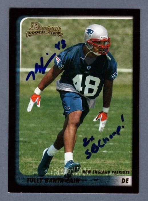 Tully Banta-Cain 2003 Bowman #229 Rookie RC w/ 2 SB Champs LSCM COA Patriots0