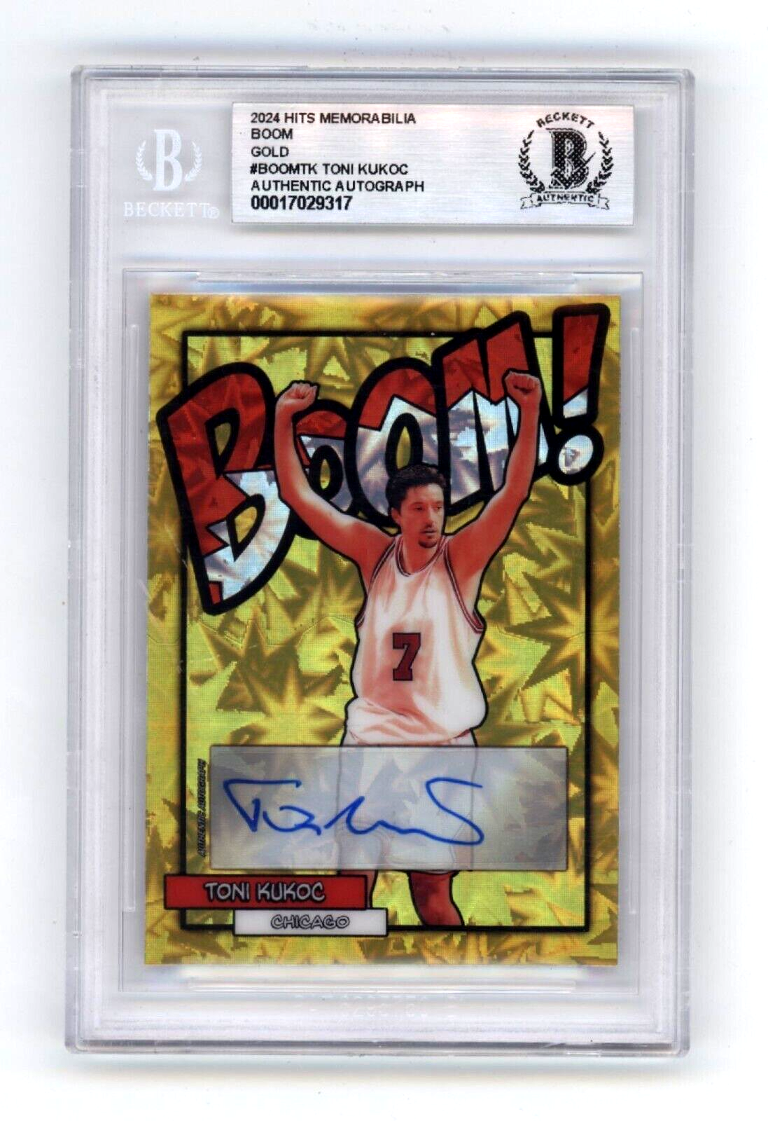 Toni Kukoc 2024 Hits Memorabilia BOOM Gold Jersey # 7/10 Signed BGS BAS Auto0