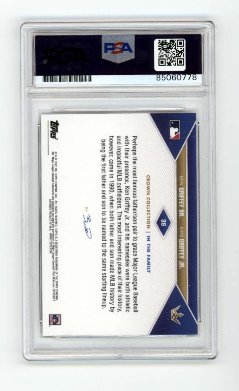 Ken Griffey Jr & Sr 2022 Topps Crown Collection Witt #36 Dual Signed PSA 10 Auto1