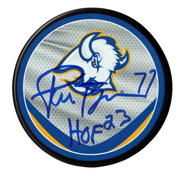 Pierre Turgeon Signed Buffalo Sabres Reverse Retro Puck w HOF 23 Beckett BAS COA0