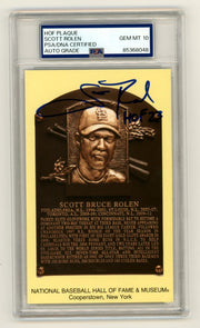 Scott Rolen Signed Yellow HOF Plaque Post Card w/ HOF 23 PSA 10 Auto Steiner0