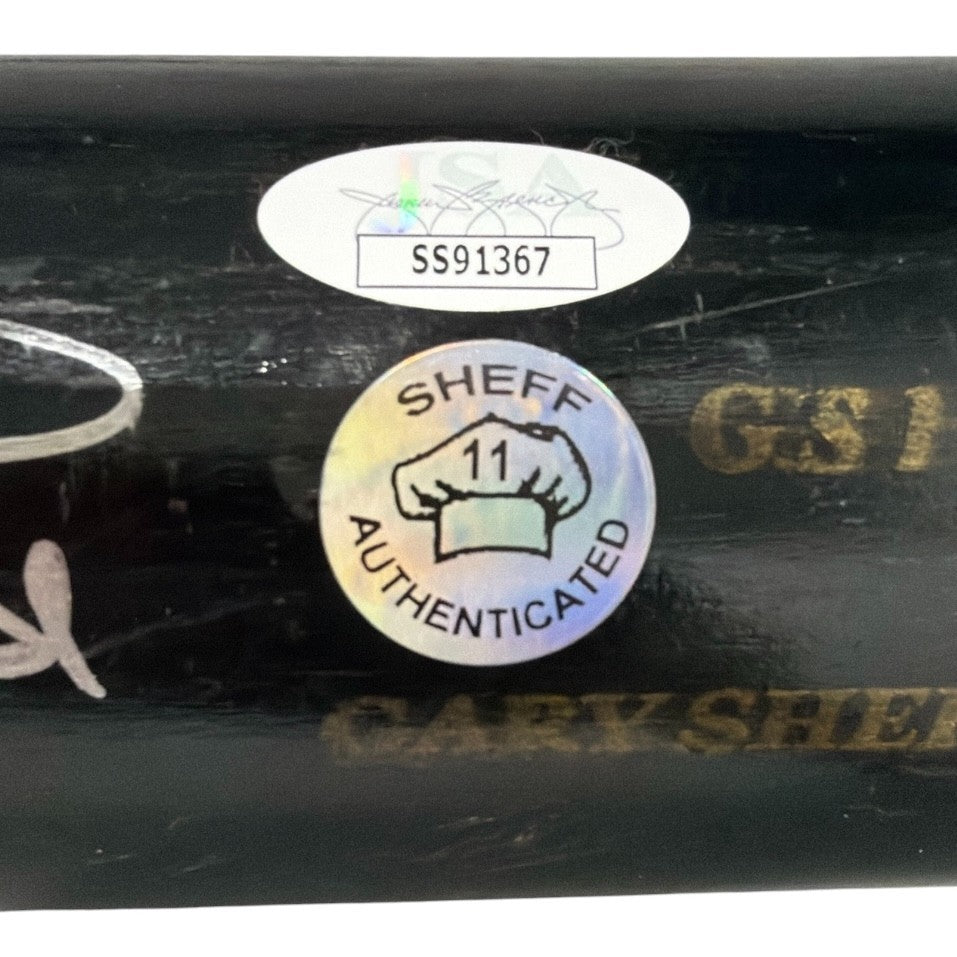 Gary Sheffield Signed Game Used Sam Bat Black Bat JSA COA Braves C3