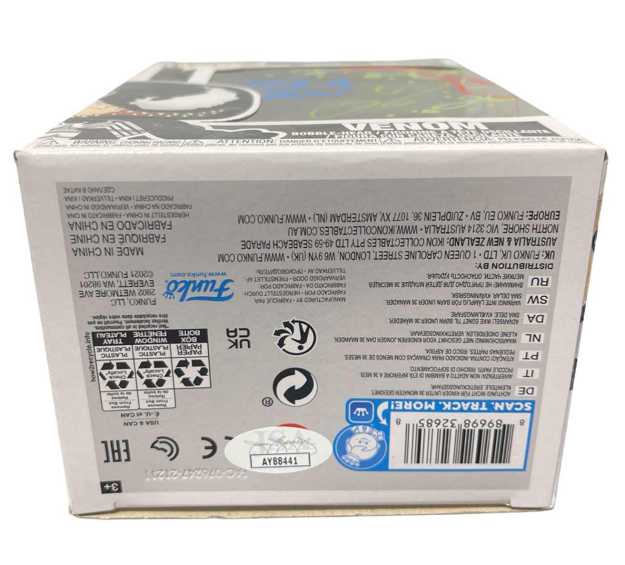 Tom Hardy Signed Venom Funko Pop #363 w/ Sam De La Rosa Sketch BAS & JSA COA C5