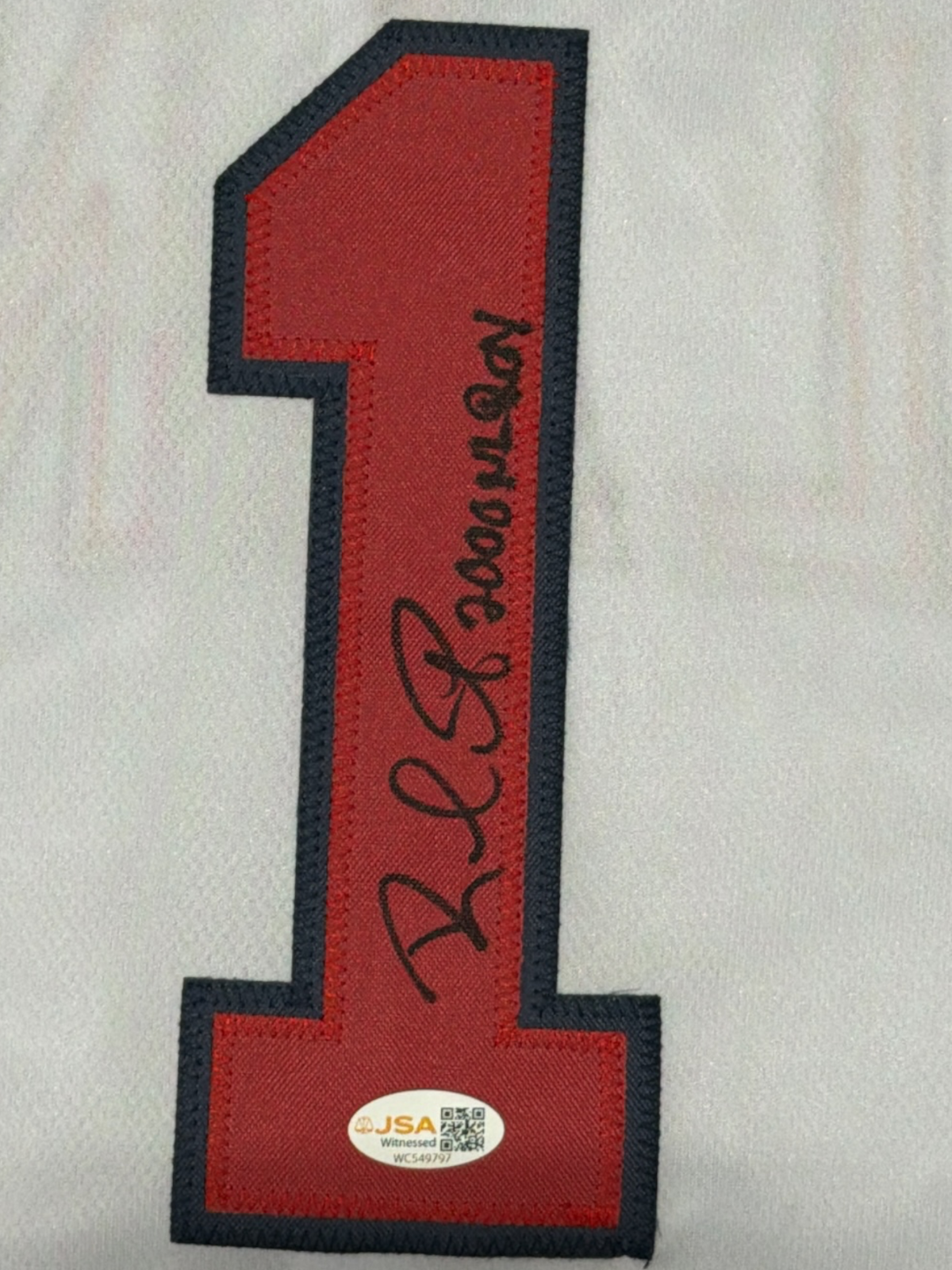Rafael Furcal Signed Atlanta Braves Custom Jersey w/ 2000 NL ROY JSA Witness COA1