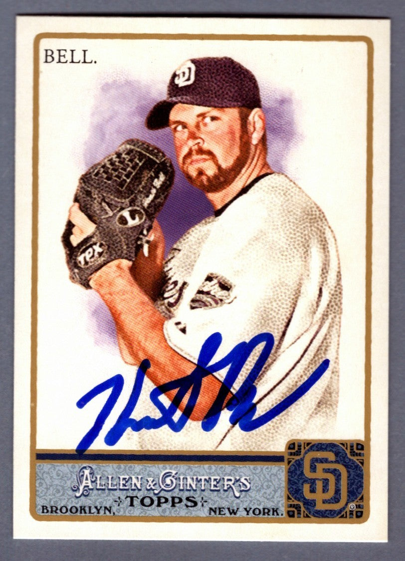 Heath Bell Signed Autographed 2011 Topps Allen & Ginter #42 LSCM COA Padres0
