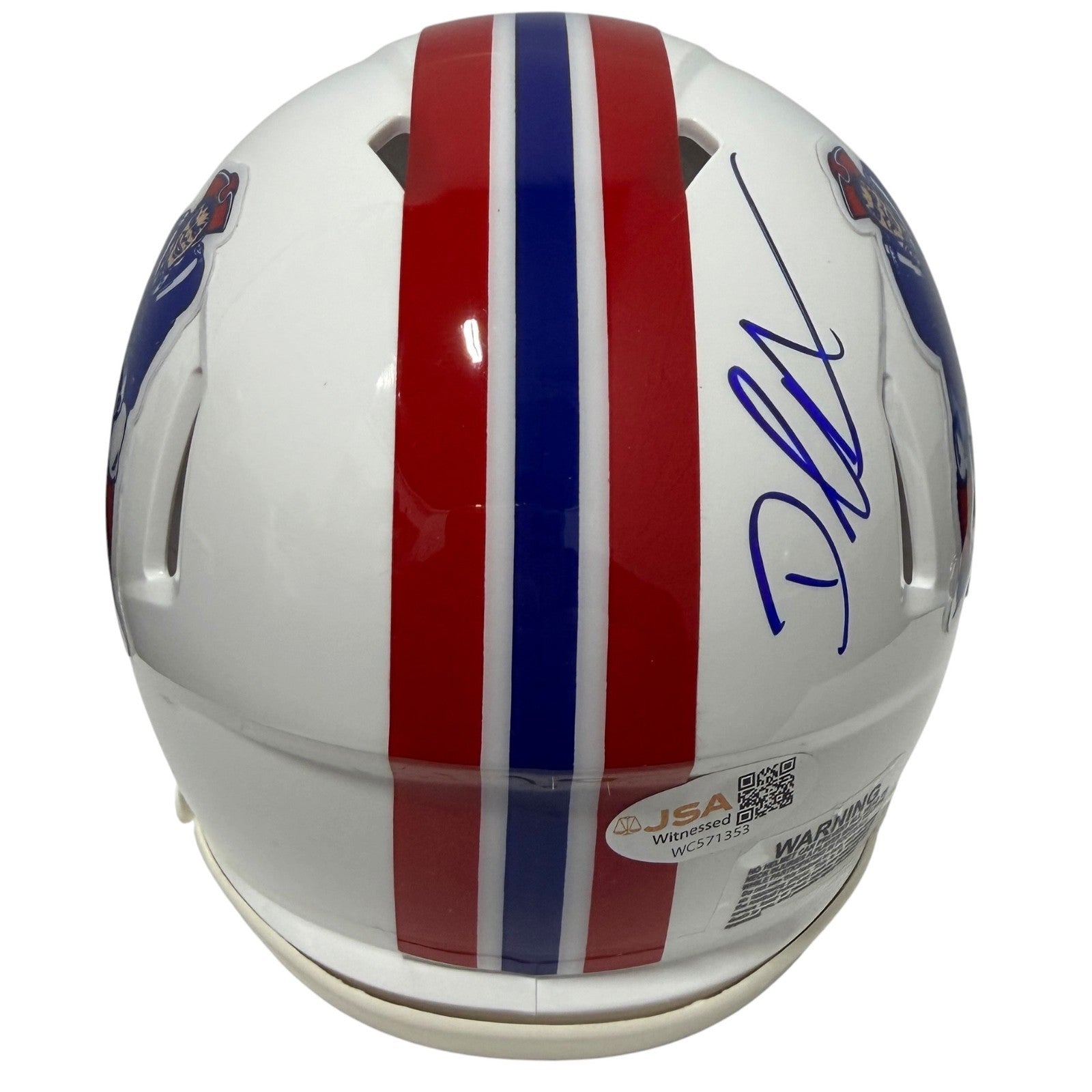 David Andrews Signed Patriots TB Mini Helmet w/ 2x SB Champ JSA Witness COA3
