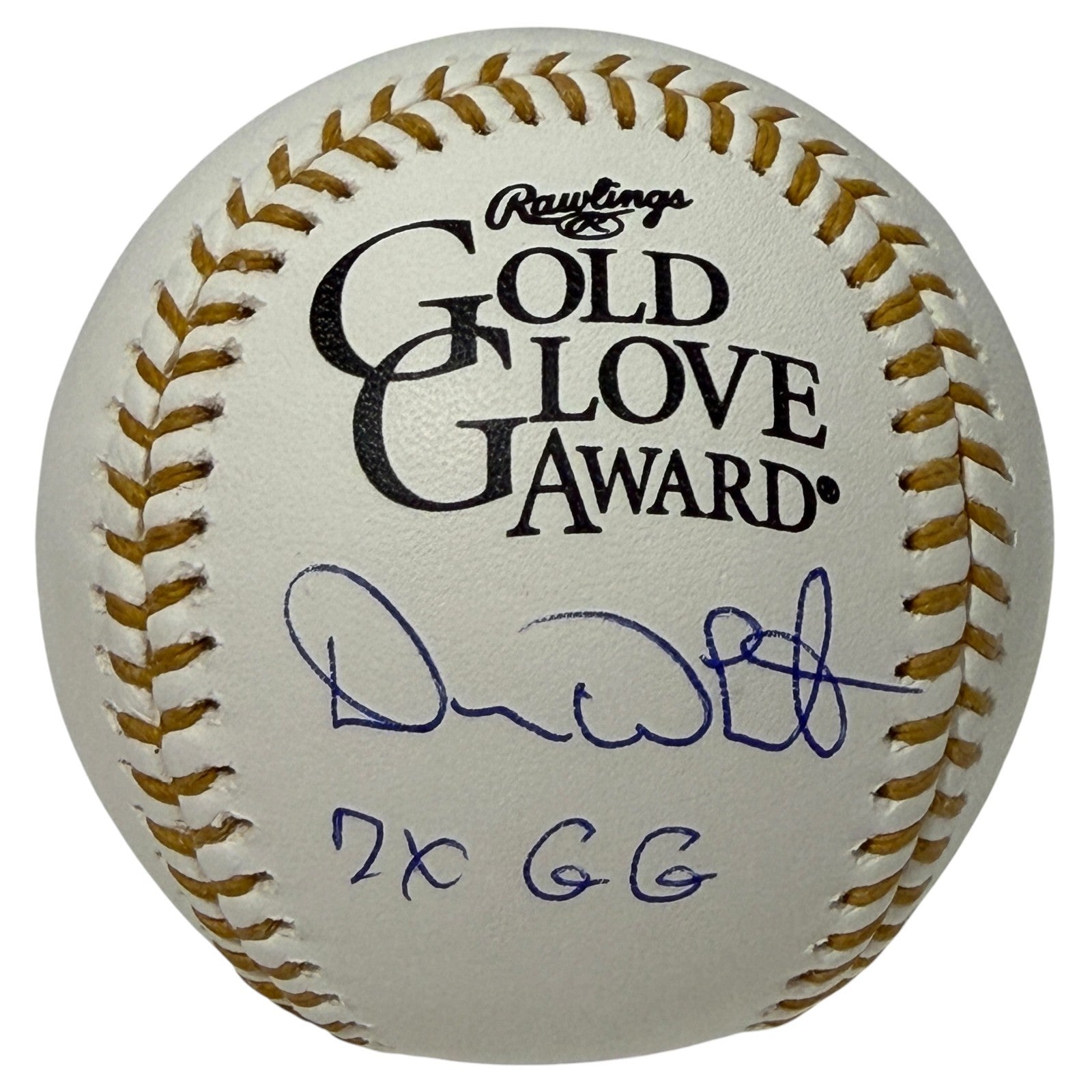 Devon White Signed Autographed Gold Glove Baseball w/ 7x GG JSA Witness COA0